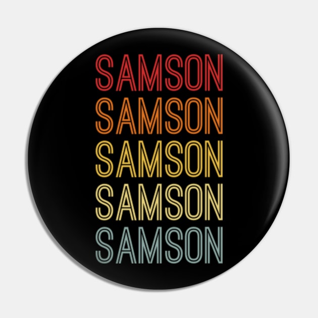 Samson Name Vintage Retro Pattern Pin by CoolDesignsDz