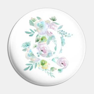 Botanical alphabet Q green and purple flowers Pin