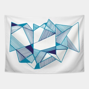 Geometric Triangles blue art Tapestry