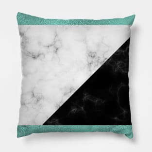 Mint marble X Pillow