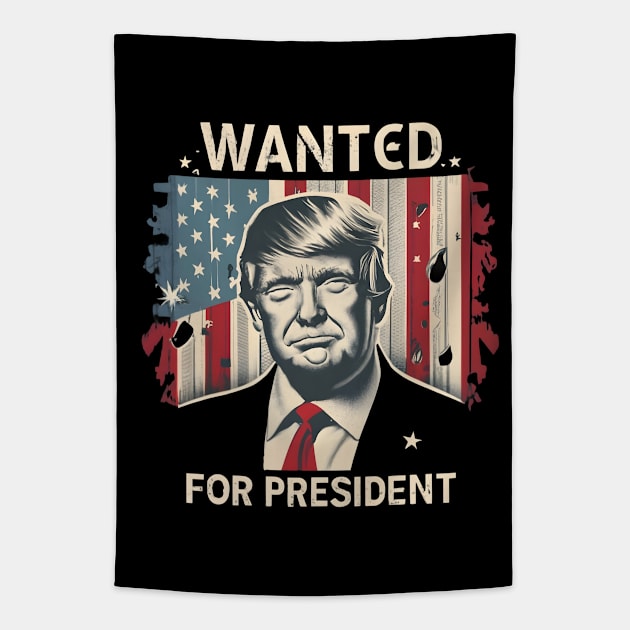 Donald Trump - WANTED...For President. Tapestry by TooplesArt