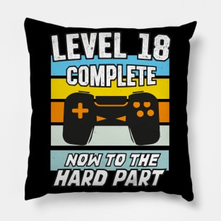 Level 18 Birthday Video Games 18th Bday Pillow