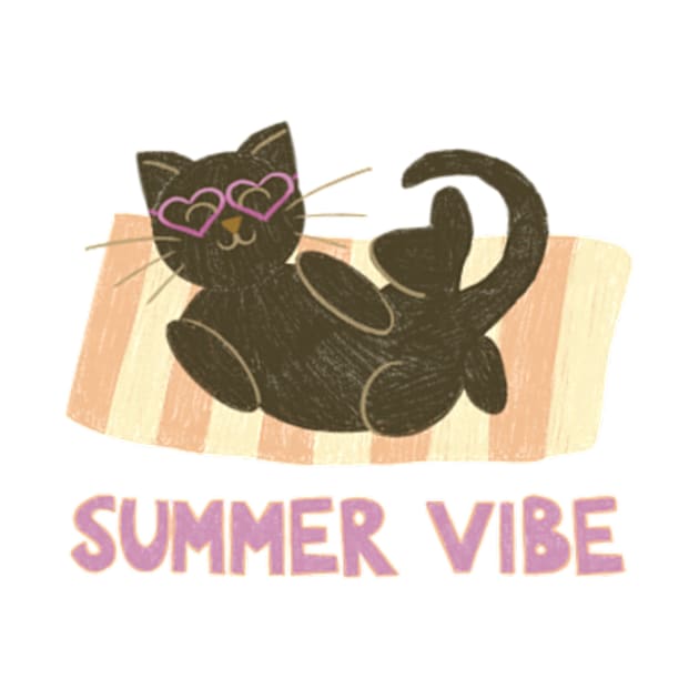 Summer vibe cat by AbbyCatAtelier