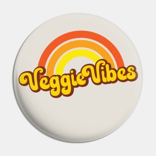 Veggie Vibes Retro Rainbow Orange Pin