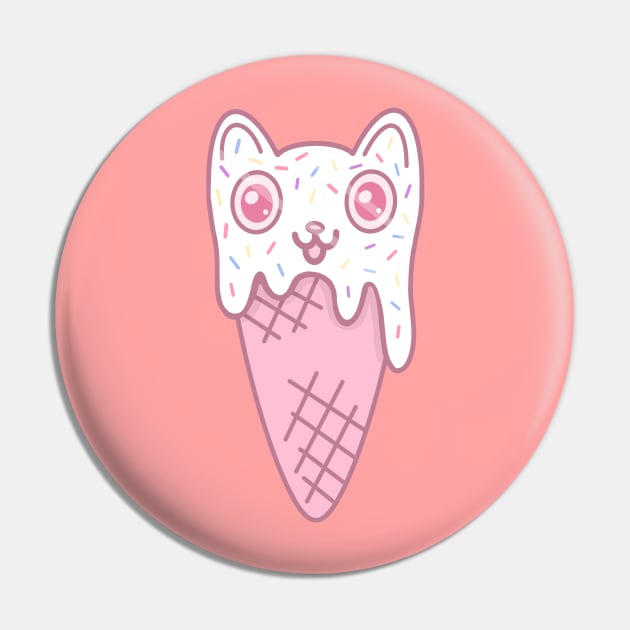 Ice Cream Kitty Cone Pin by sadsquatch