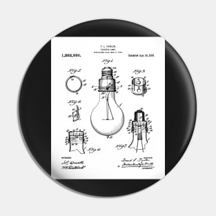 Electric Lamp Patent - Housewarming Home Hallway Art - White Pin