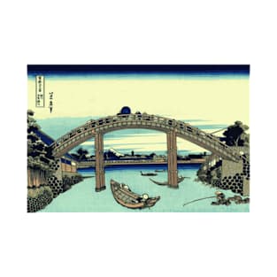 Vector image of Fuji seen through the Mannen bridge at Fukagawa T-Shirt