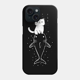 Kitty's Shark Expedition  cat Phone Case