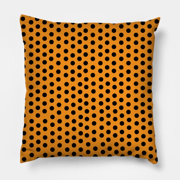 Polka Small-Dot Orange Pillow by dhuffines