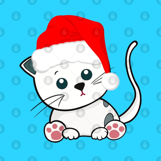 Cat wearing a Santa Hat by FlippinTurtles