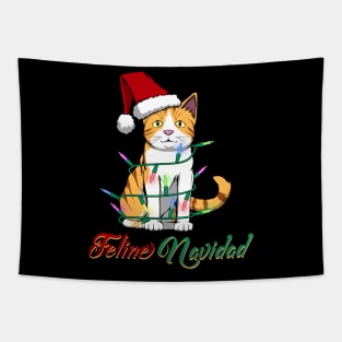 Feline Navidad Christmas Cat Cute Kitten Tapestry