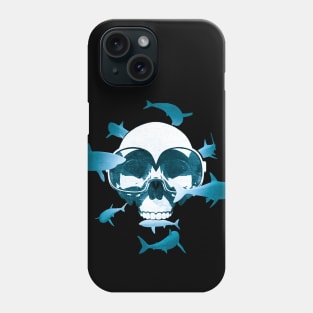 Scuba diving Skull and Sharks Phone Case