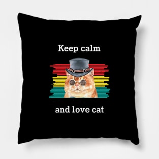 Cat t shirt - Keep calm and love cat Pillow