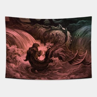 High Resolution Gustave Doré Illustration The Destruction of Leviathan Tapestry