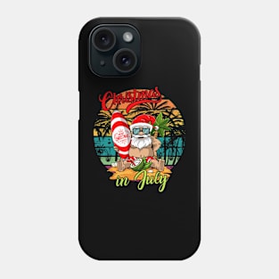 Christmas in July Santa Hawaiian Summer Surf Surfing Surfer Phone Case