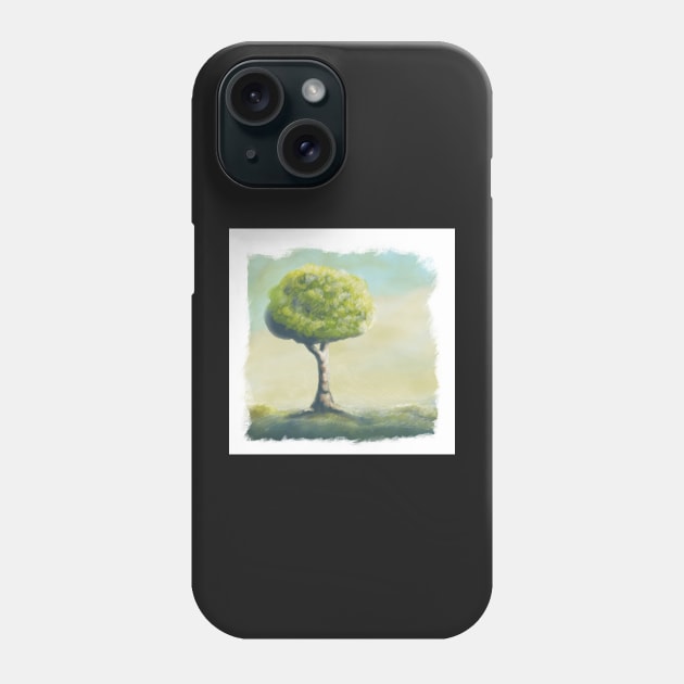 Tree on a hill Phone Case by stephenignacio