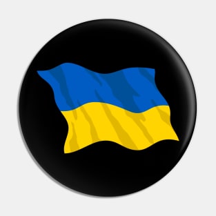 Waving Ukraine Flag Beautiful Blue and Yellow Pin