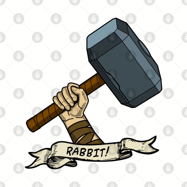 Thor Hammer RABBIT tattoo by EightUnder