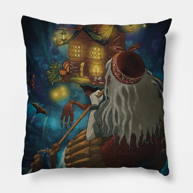 Baba Yaga witch Pillow by KirmiziKoi