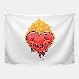 Cute Burning Heart for Valentine's Day Tapestry