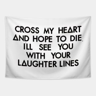 Laughter Lines (black) Tapestry