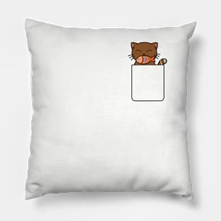 Cute Pocket Cat T-Shirt for Cat Lovers and Cat Owners Pillow