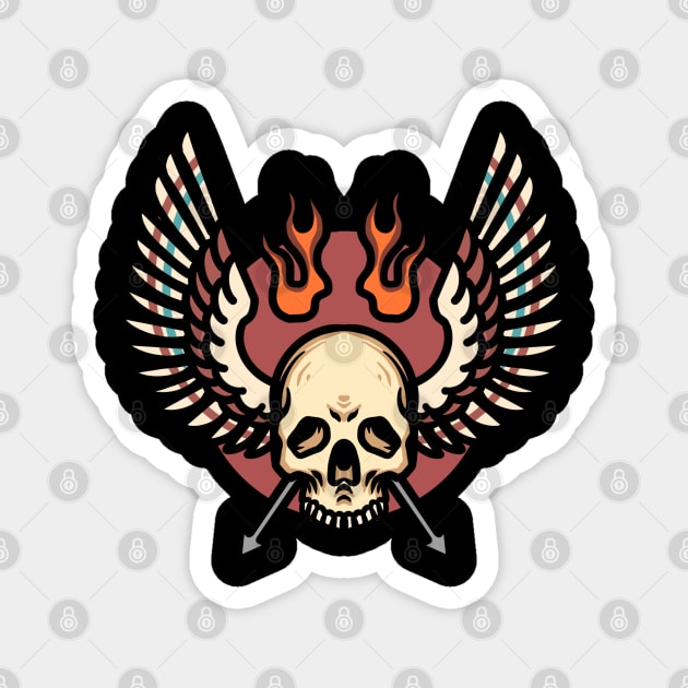 winged skull tattoo Magnet by donipacoceng