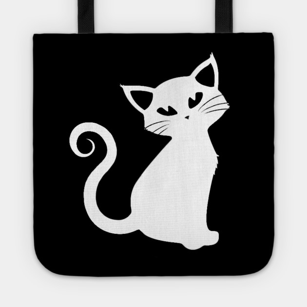 Black Cat White Catshirt Catslover Vegan Kawaii Gift