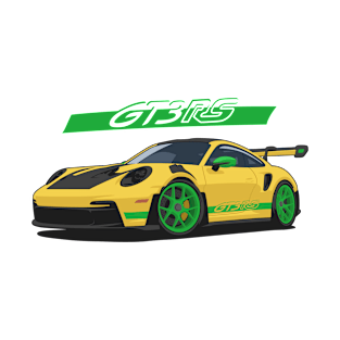 Car 911 gt3 rs yellow green T-Shirt