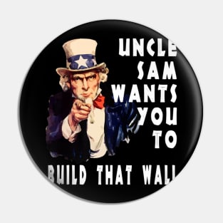 Patriot Build That Border Wall Trump Supporter Pin