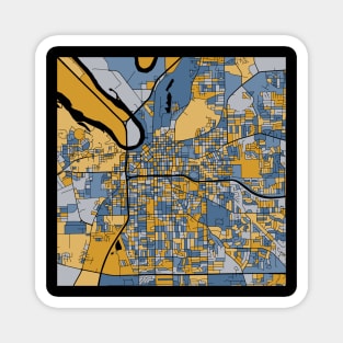 Montgomery Map Pattern in Blue & Gold Magnet