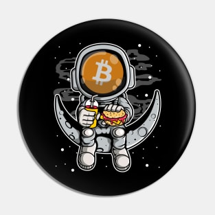 Astronaut Fastfood BitCoin BTC To The Moon Crypto Token Cryptocurrency Wallet Birthday Gift For Men Women Kids Pin