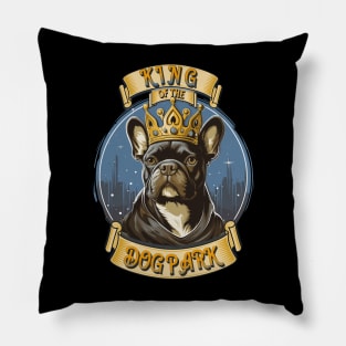 Cute French Bulldog King of the Dog Park graphic for dog lover dog mom dog dad Funny Dog Frenchie Pillow