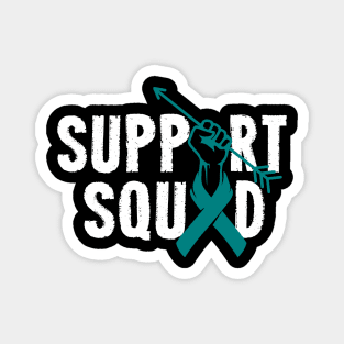 Support Squad Ovarian Cancer Awareness tumors Ribbon Magnet