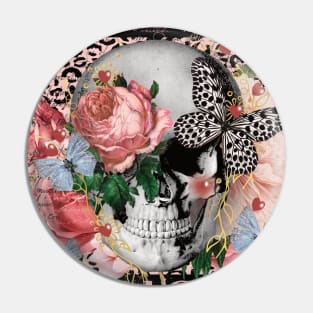 FUNNY FLORAL SKULL, STOP I'M BLUSHING Pin