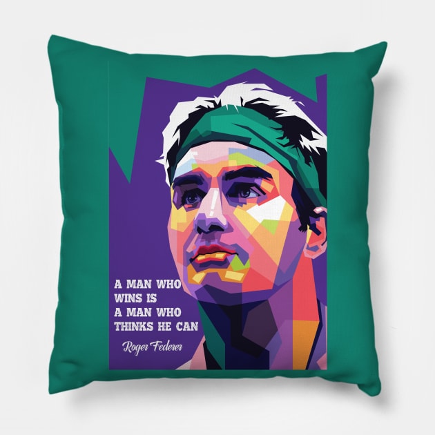 roger federer motivation Pillow by Danwpap2