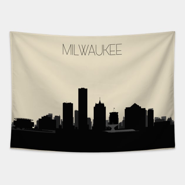 Milwaukee Skyline Tapestry by inspirowl