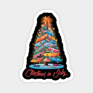 Surfboard Seasons | "Christmas In July" Tree T-shirt Magnet