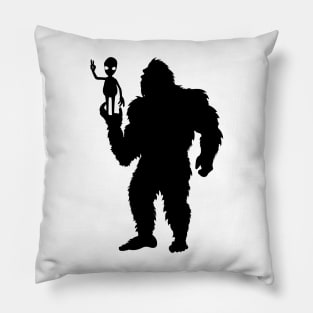 Bigfoot Alien Silhouette Pillow