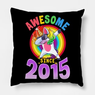 Dabbing Unicorn Awesome Since 2015 Pillow