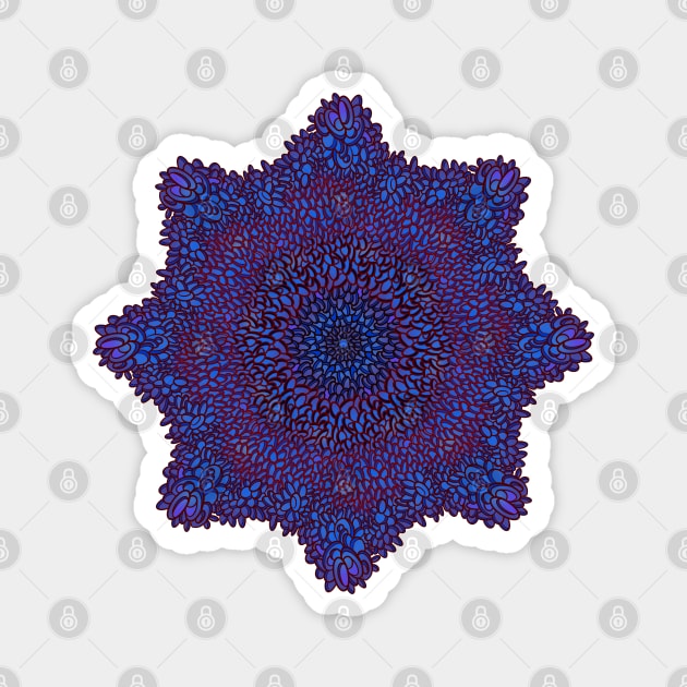 Blue Mandala made with oval shapes Magnet by DaveDanchuk