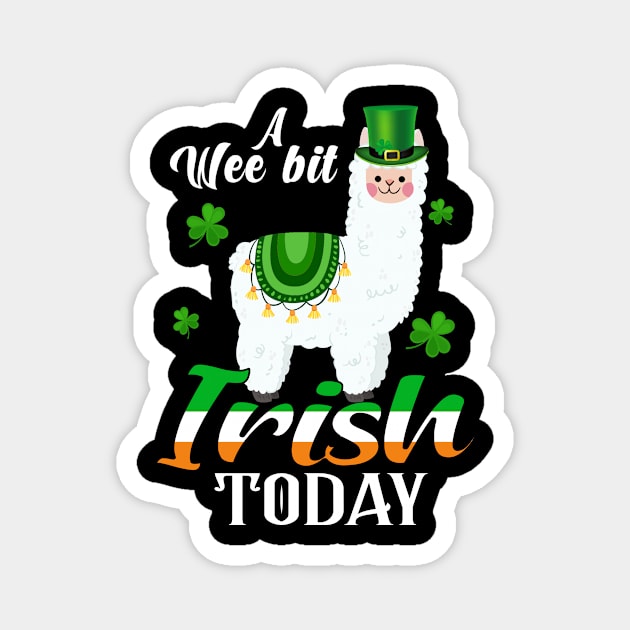 A Wee Bit Irish Today Llama St Patrick's Day Magnet by Manonee