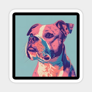 Retro Staffordshire Bull Terrier: Pastel Pup Revival Magnet