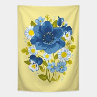 Bouquet (Anemone, pansies, chamomile and forget-me-not) Tapestry