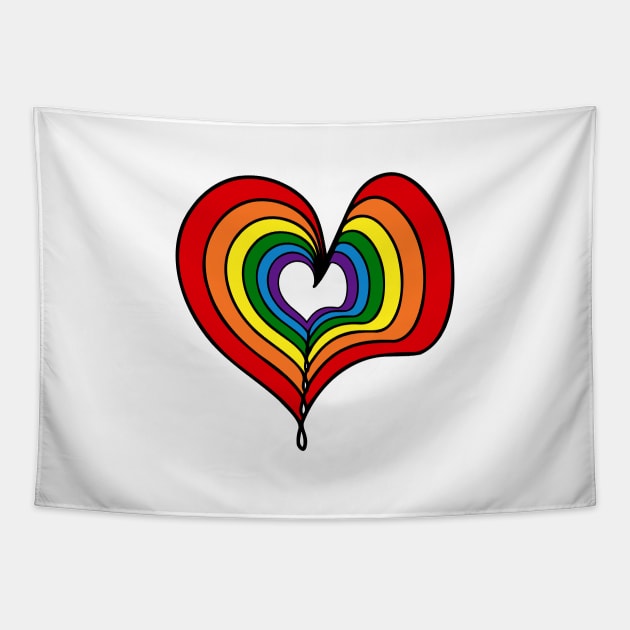 LGBT Pride Month in June. Lesbians, gays, bisexuals, transgender people. Celebrated annually. LGBT flag. Rainbow love concept. Human rights and tolerance. Poster, postcard, banner and background Tapestry by SwetlanaArt