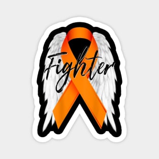 Leukemia Cancer Shirt Survivor Fighter Wings Orange Ribbon Magnet