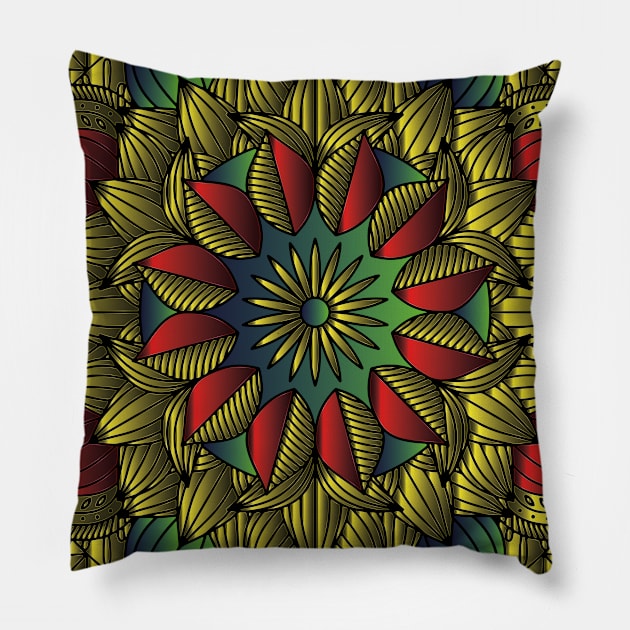 Golden Mandala Pillow by SVGdreamcollection