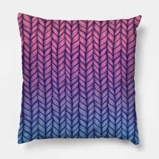 Chunky Knit Pattern in Pink, Blue & Purple Pillow