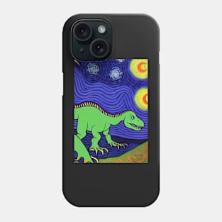 LONG NECKED GREEN DINOSAUR VAN GOGH STYLE Phone Case