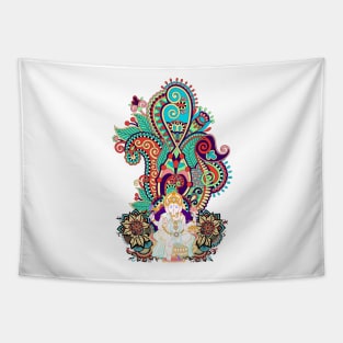 Ganesh Colorful Paisley Ethnic India Motif Tapestry